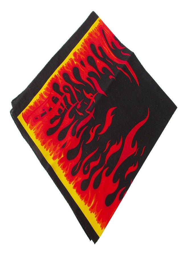 Sewology Flame Bandanna Wearable Scarf 100% Cotton, 21 x 21 Inch, Black, Red - Image 4